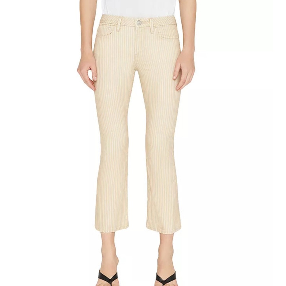 Frame Denim Beige Striped Ankle Jeans